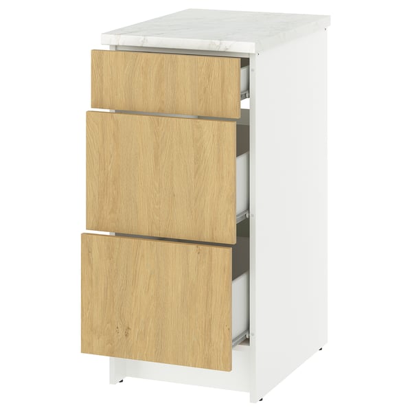KNOXHULT - KNOXHULT Base cabinet with drawers, oak effect, 40 cm