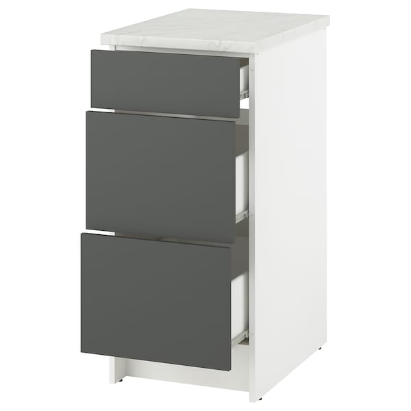 KNOXHULT base cabinet with drawers, dark grey, 40 cm