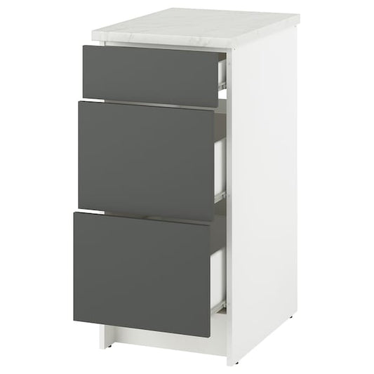 KNOXHULT - KNOXHULT Base cabinet with drawers, dark grey, 40 cm