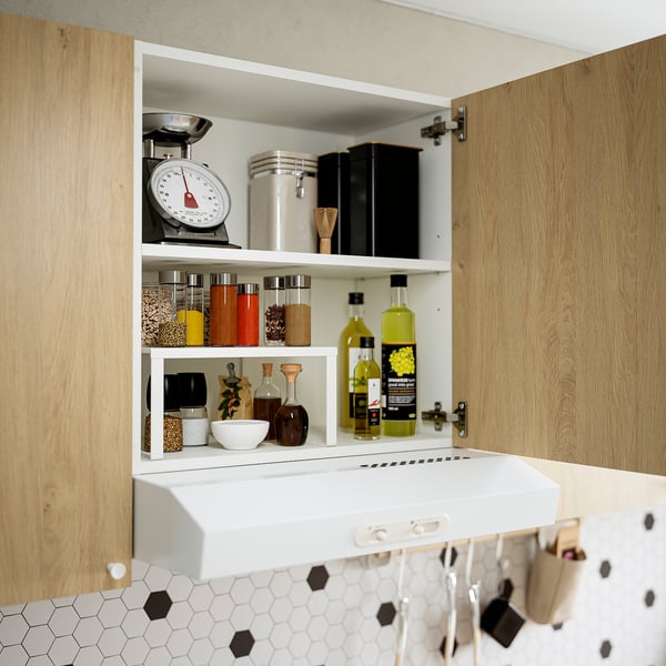 KNOXHULT wall cabinet with door, oak effect, 60x60 cm