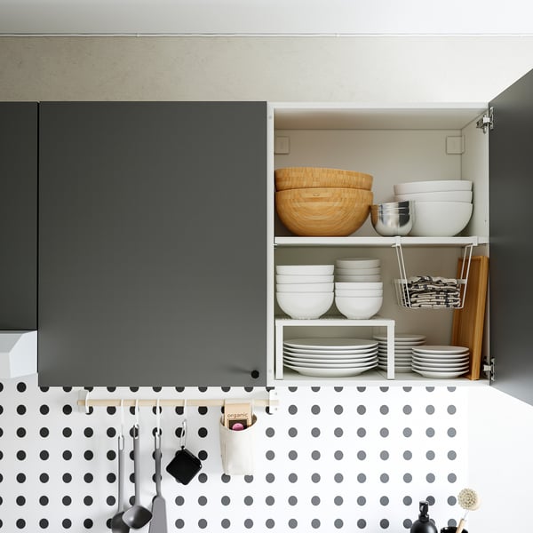 KNOXHULT wall cabinet with doors, dark grey, 120x75 cm