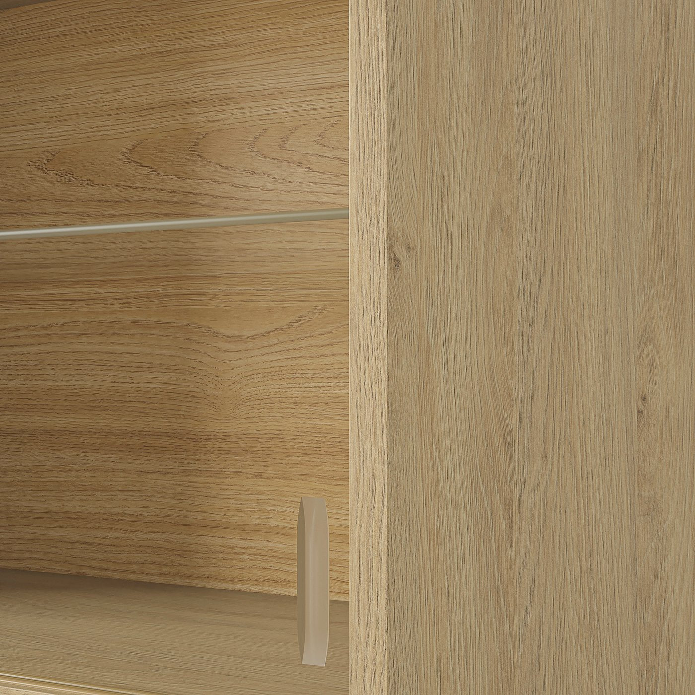 KNOXHULT wall cabinet with sliding doors, oak effect, 120x29x37.5 cm