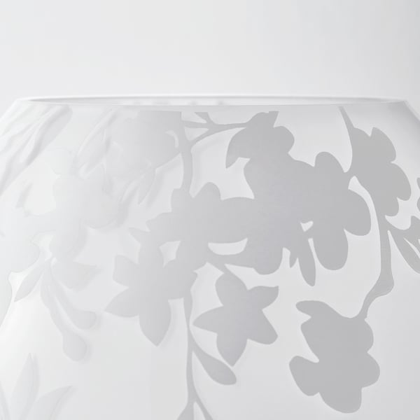 KNUBBIG table lamp, cherry-blossoms white, 18 cm