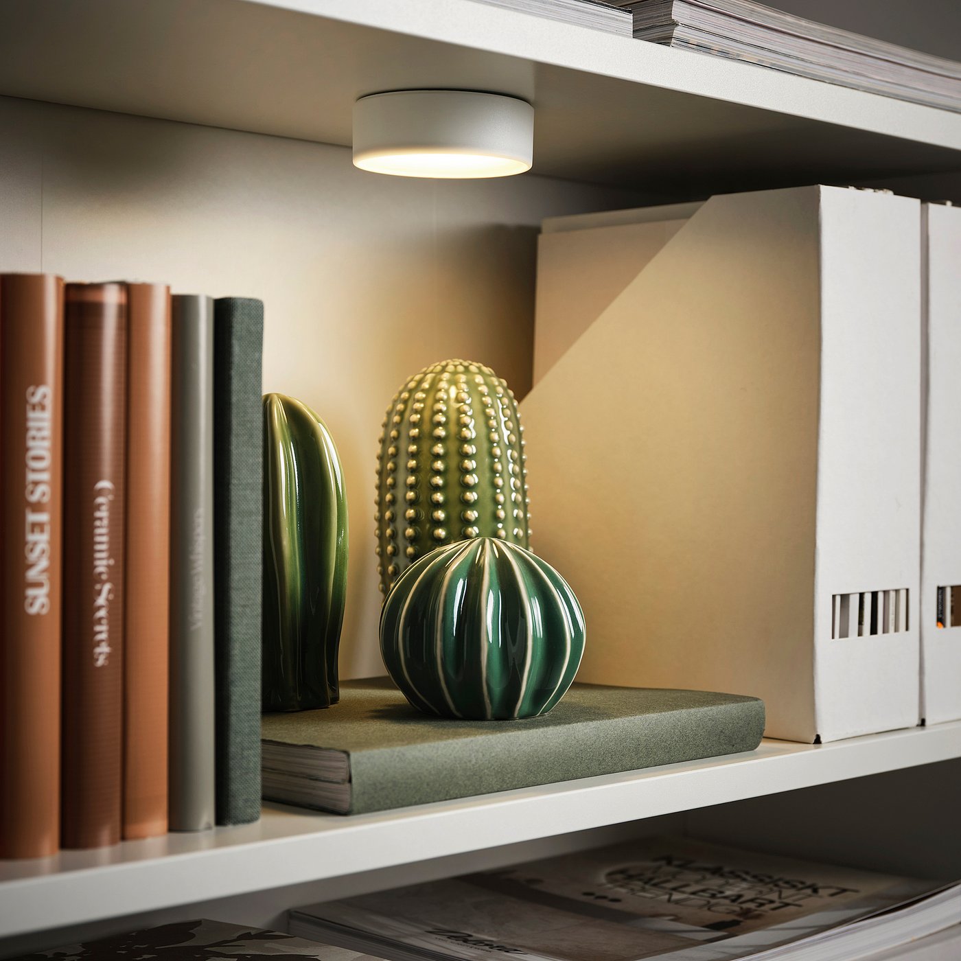 KÖLVATTEN LED spotlight, white/battery-operated, 9 cm