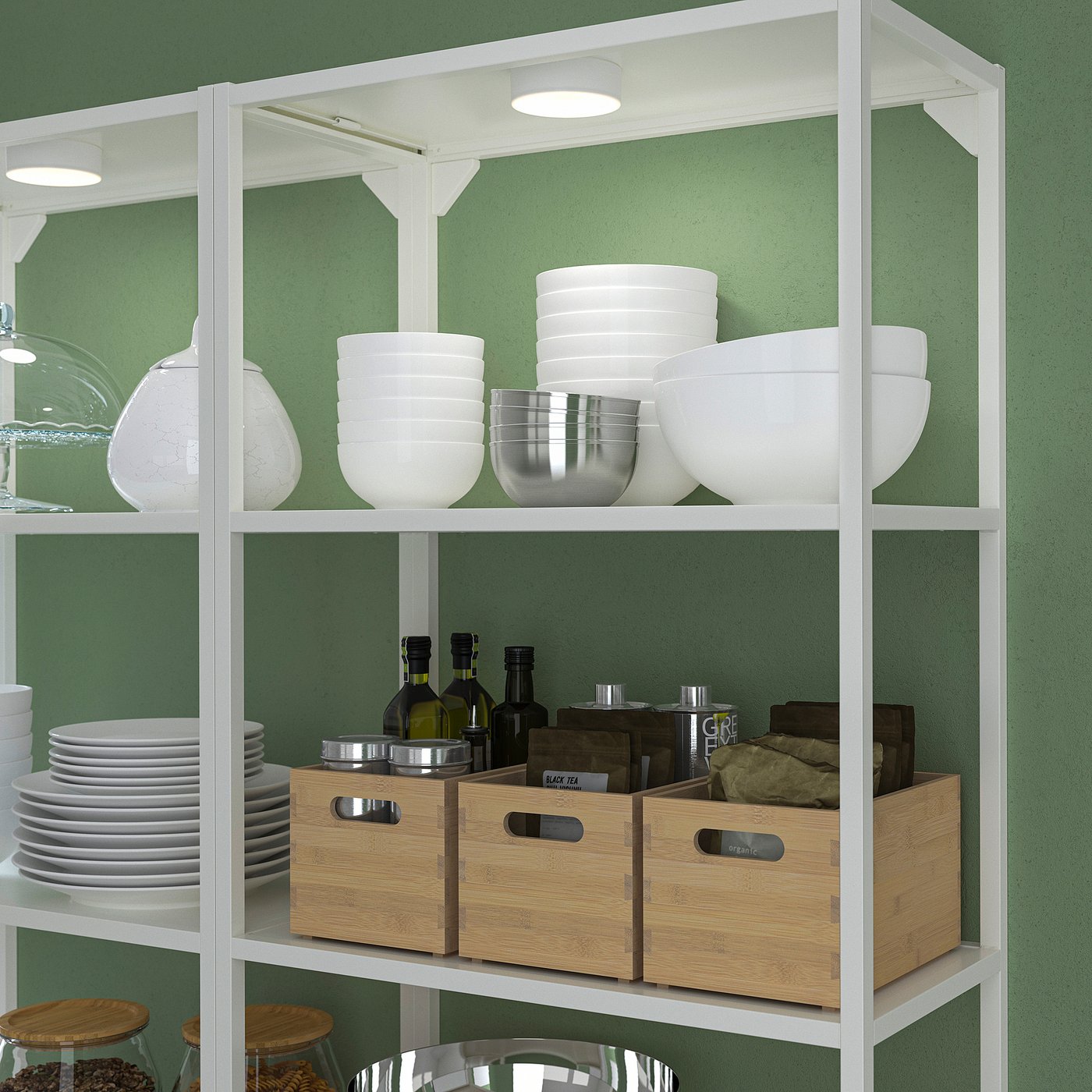 KÖLVATTEN LED spotlight, white/battery-operated, 9 cm