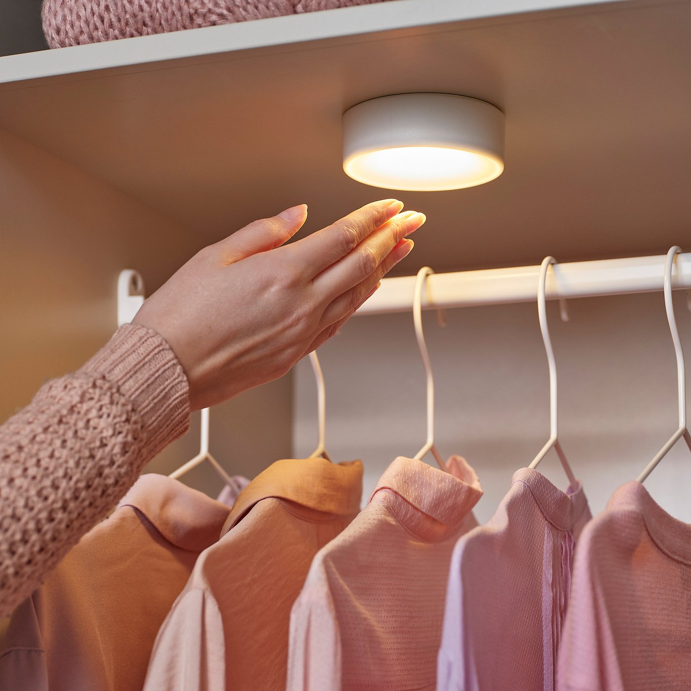 KÖLVATTEN LED spotlight, white/battery-operated, 9 cm