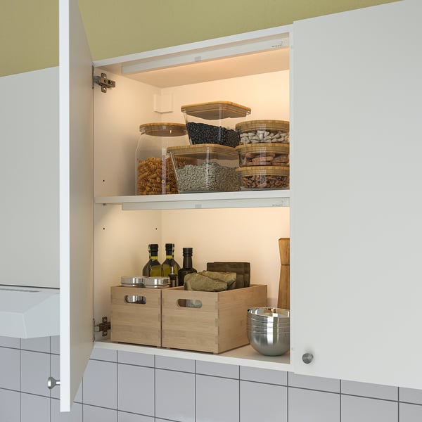 KÖLVATTEN - KÖLVATTEN LED lighting with sensor, white/battery-operated, 50 cm