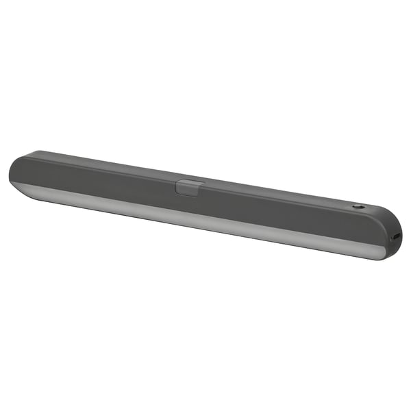 KÖLVATTEN - KÖLVATTEN LED lighting with sensor, grey/battery-operated, 30 cm