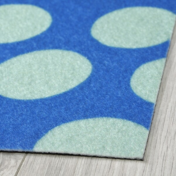 KÖRFÄLTSPIL - Door mat, blue green/circle pattern, 40x60 cm