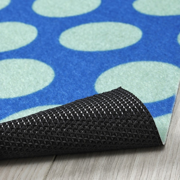KÖRFÄLTSPIL - Door mat, blue green/circle pattern, 40x60 cm