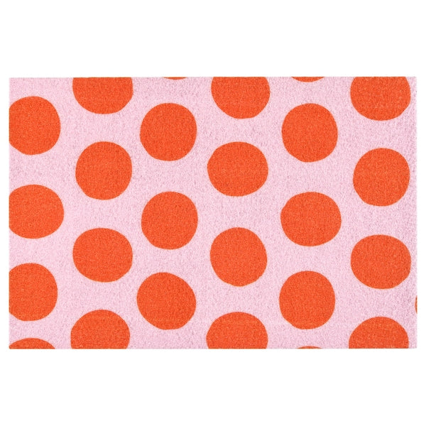 KÖRFÄLTSPIL - Door mat, pink orange/circle pattern, 40x60 cm