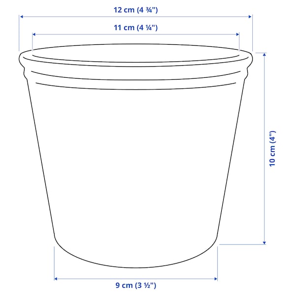 KÖRSBÄRSBJÖRK plant pot, light grey-beige, 9 cm