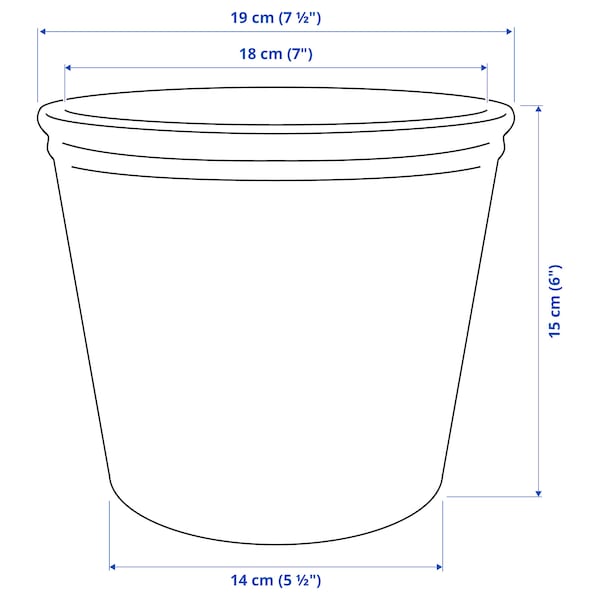 KÖRSBÄRSBJÖRK plant pot, light grey-beige, 15 cm