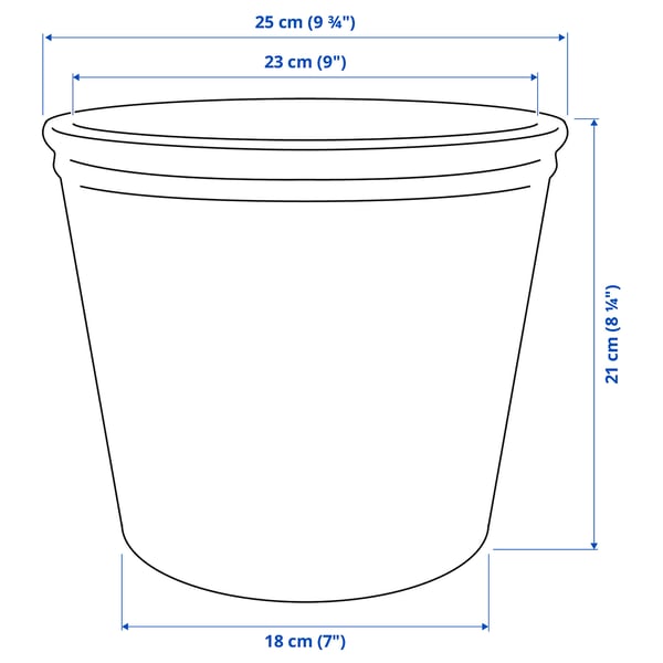 KÖRSBÄRSBJÖRK plant pot, light grey-beige, 19 cm