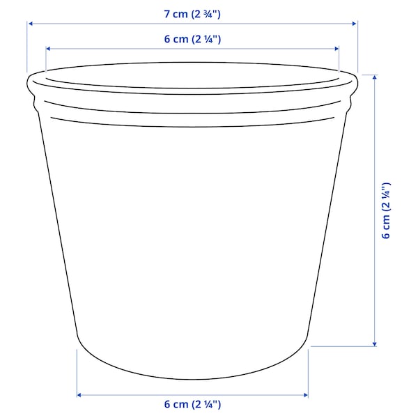 KÖRSBÄRSBJÖRK plant pot, light grey-beige, 6 cm