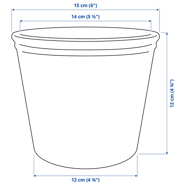 KÖRSBÄRSBJÖRK plant pot, light grey-beige, 12 cm