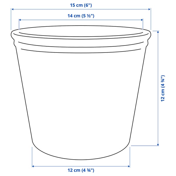 KÖRSBÄRSBJÖRK plant pot, light grey-beige, 12 cm