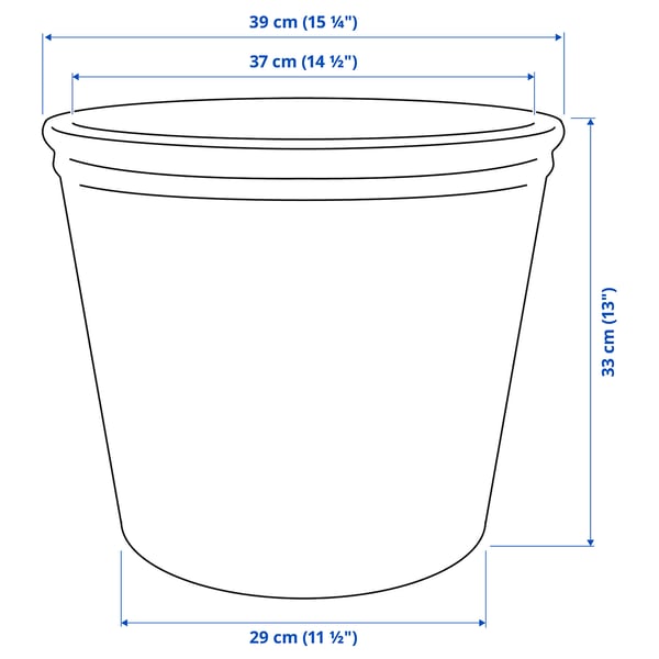 KÖRSBÄRSBJÖRK plant pot, light grey-beige, 32 cm
