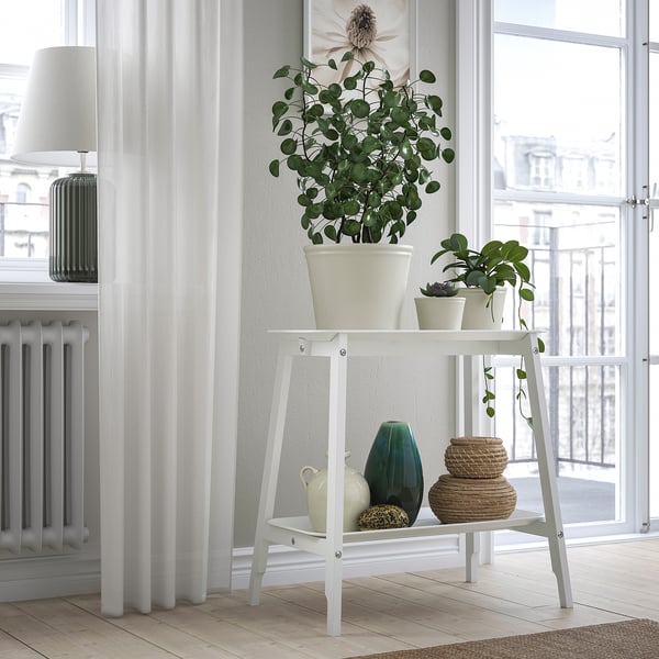 KÖRSBÄRSBJÖRK plant pot, light grey-beige, 19 cm