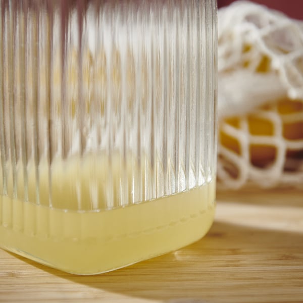 KÖSSEBÄR Jar with lid, clear glass, 1 l