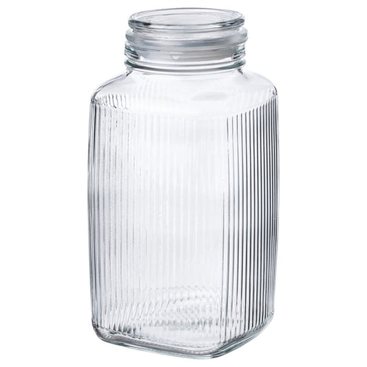 KÖSSEBÄR Container with lid, clear glass, 3 l