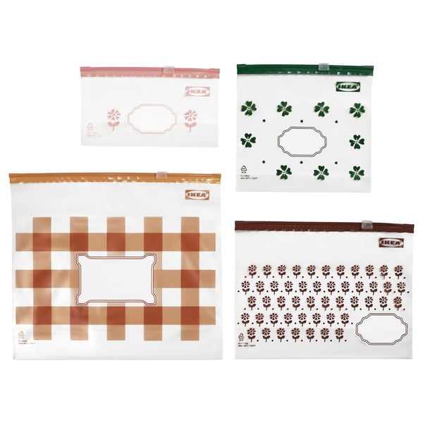 KÖSSEBÄR Resealable bag, various patterns