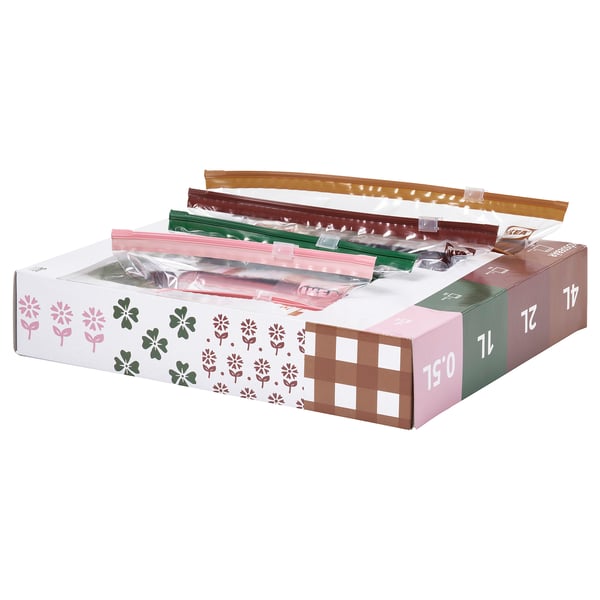KÖSSEBÄR Resealable bag, various patterns