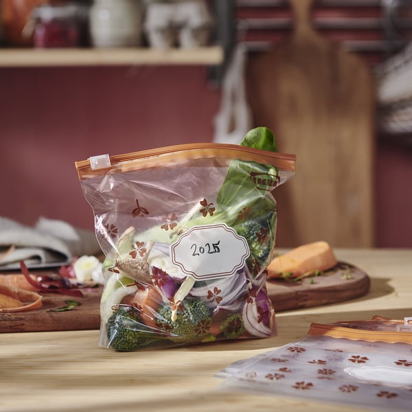 KÖSSEBÄR resealable bag, brown, 1 l, 25 pack