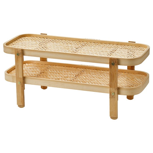 KÖSSEBÄR Food drying frame 2 floors, bamboo, 46x21x22 cm
