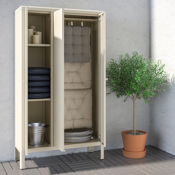 KOLBJÖRN - KOLBJÖRN Cabinet in/outdoor, beige, 90x161 cm