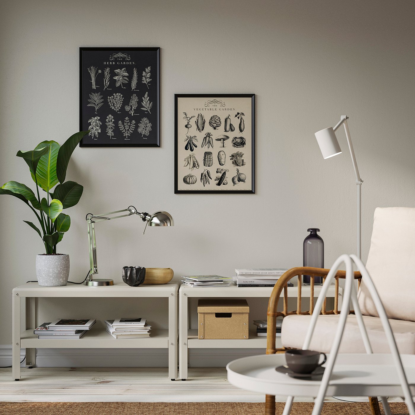 KOLBJÖRN shelving unit, beige outdoor/indoor, 80x45x35 cm