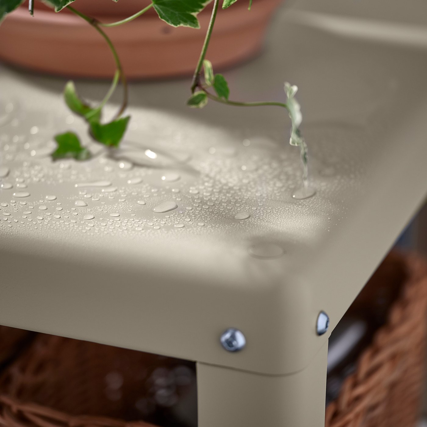 KOLBJÖRN shelving unit, beige outdoor/indoor, 80x45x35 cm