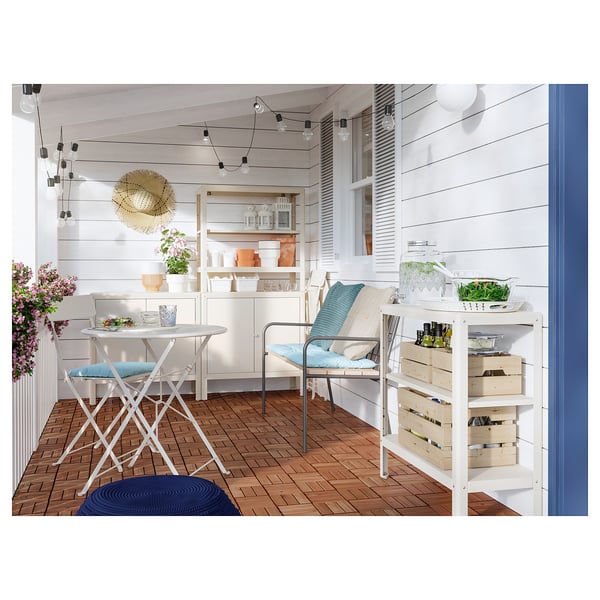 KOLBJÖRN shelving unit with 2 cabinets, beige, 161x37x161 cm