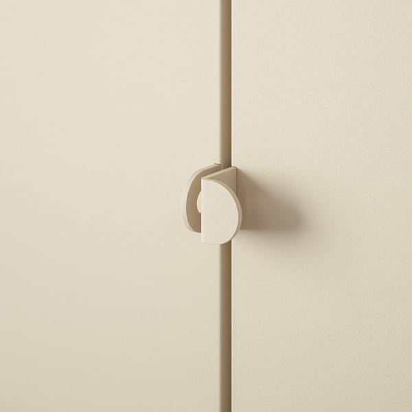 KOLBJÖRN shelving unit with 2 cabinets, beige, 171x37x161 cm