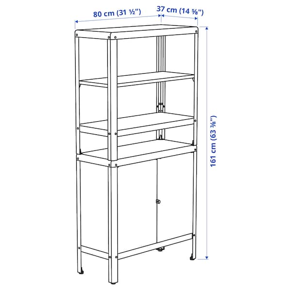Ikea KOLBJÖRN - Shelving unit with cabinet, beige, 80x37x161 cm