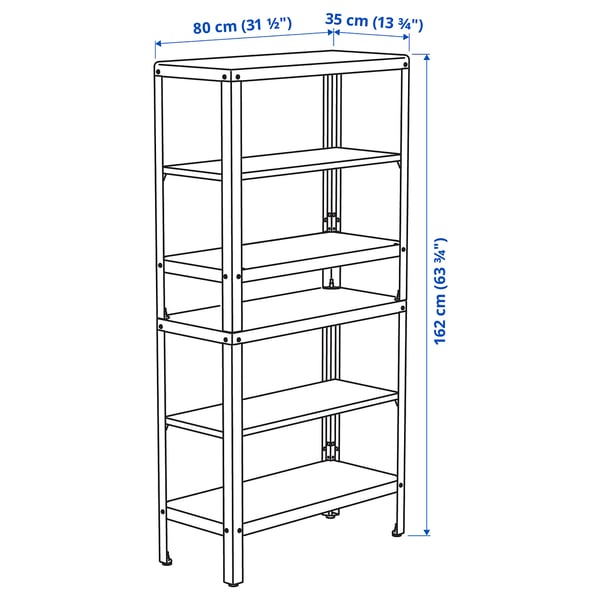 KOLBJÖRN shelving unit in/outdoor, 80x35x162 cm
