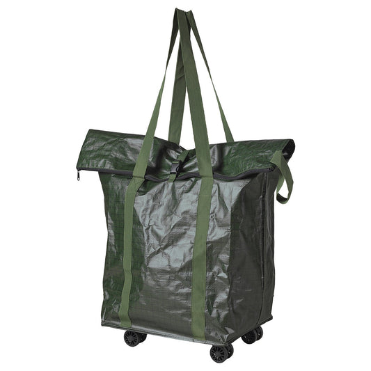 KOMPISHÄNG shopping bag on wheels, green, 40x30x81 cm