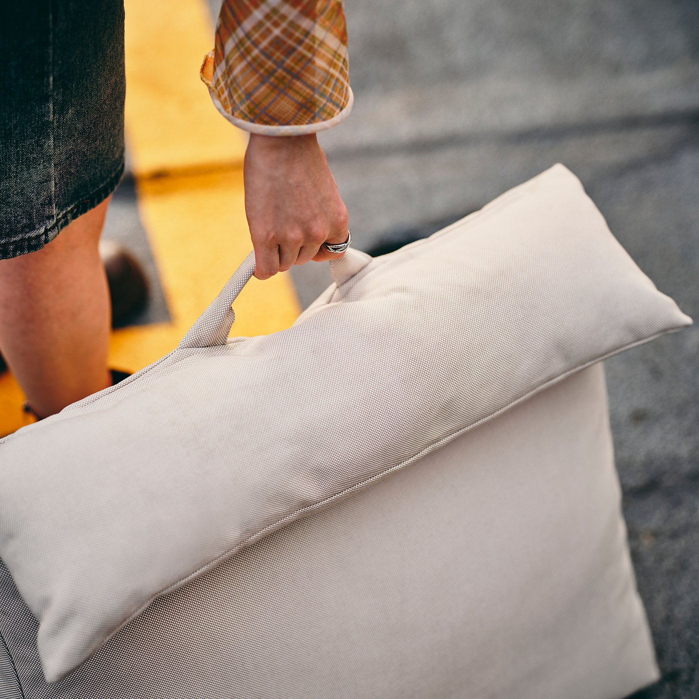 KOMPISHÄNG back cushion, beige, 68x60 cm