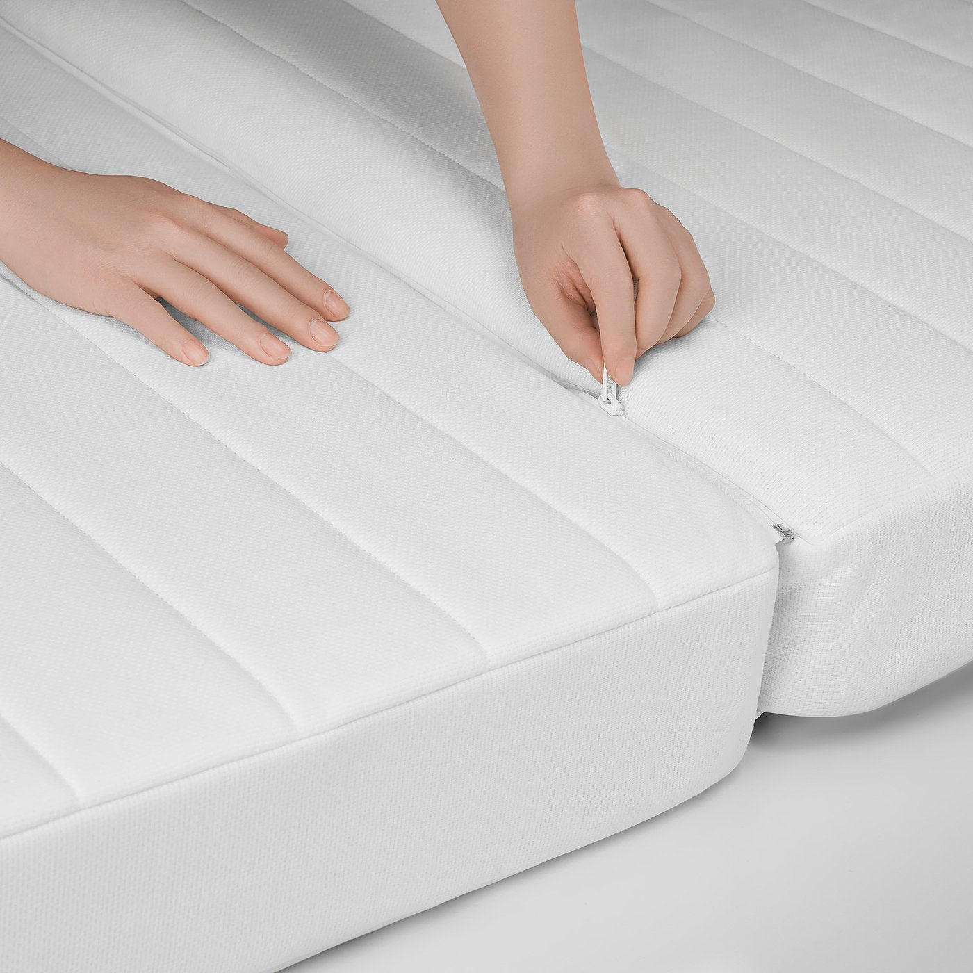 KOMPISHÄNG mattress/pouffe, beige/red, 80x200 cm