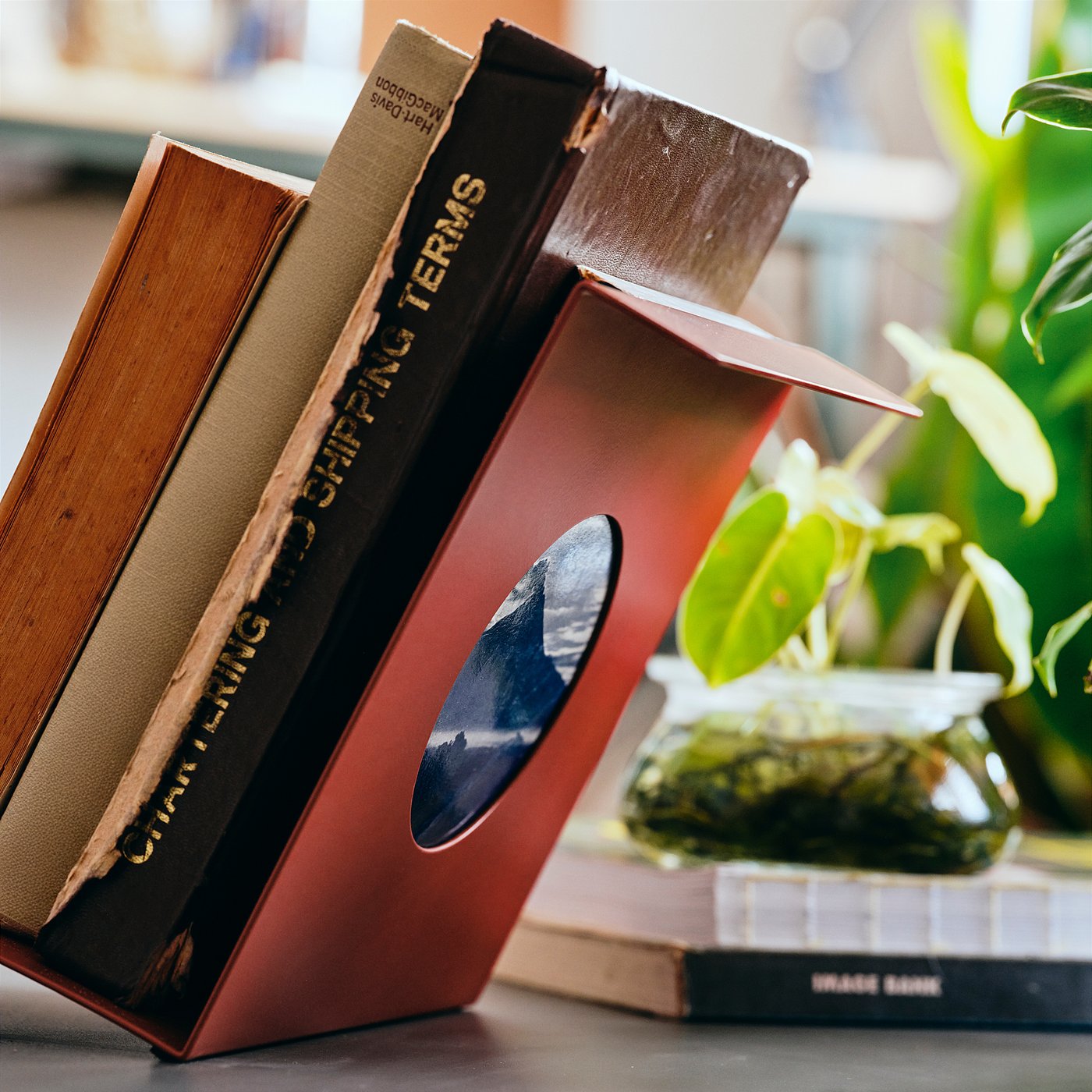 KOMPISHÄNG book-end, red, 54x19x18 cm