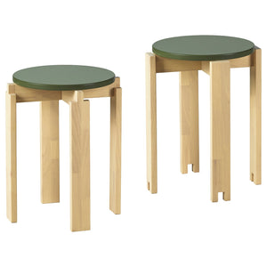 KOMPISHÄNG stool, set of 2, birch, 46 cm