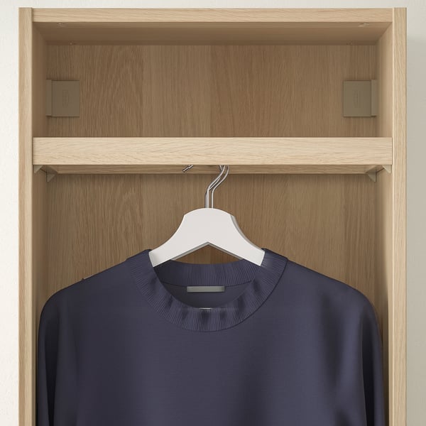 KOMPLEMENT clothes rail, white stained oak effect, 50x35 cm