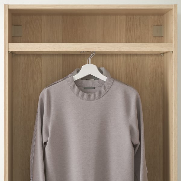 KOMPLEMENT clothes rail, white stained oak effect, 75x35 cm