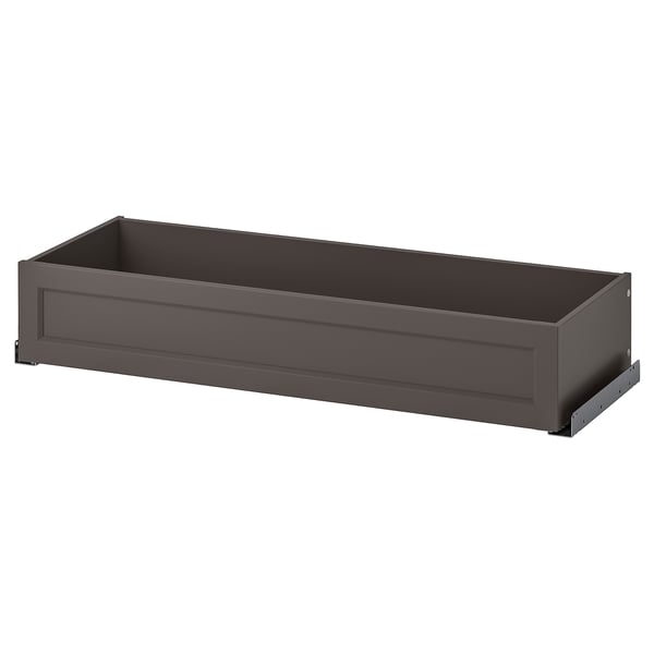 KOMPLEMENT - KOMPLEMENT Drawer with framed front, dark grey, 100x35 cm