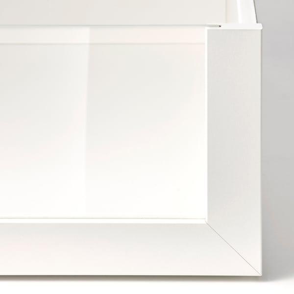 KOMPLEMENT drawer with glass front, white, 75x58 cm