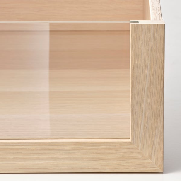 KOMPLEMENT drawer with glass front, white stained oak effect, 100x58 cm