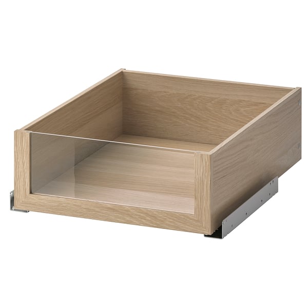 KOMPLEMENT - KOMPLEMENT Drawer with glass front, white stained oak effect, 50x58 cm