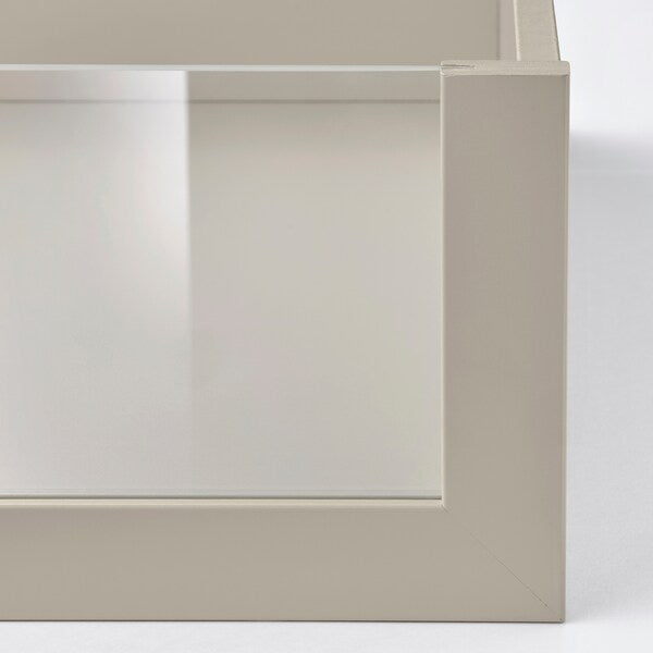 KOMPLEMENT - Drawer with glass front, grey-beige, 75x58 cm