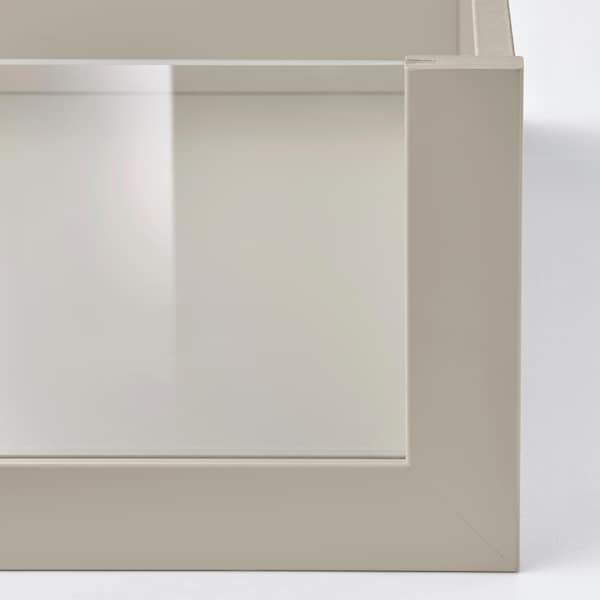 KOMPLEMENT - Drawer with glass front, grey-beige, 100x58 cm