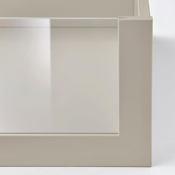 KOMPLEMENT drawer with glass front, grey-beige, 75x58 cm